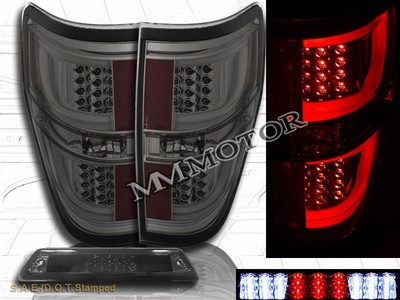 2009-14 Ford F150 XL XLT STX Pickup Smoke Tail Lights G2 + Smoke 3rd Brake Light