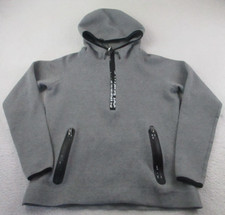 Superdry Hoodie Womens Sz XL Sport Gym Tech Full Zip Sweatshirt Black Grey READ