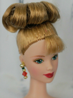Nude blonde Barbie bridal Fantasy updo green eyes bangs Mackie TNT DBox4 OOAK