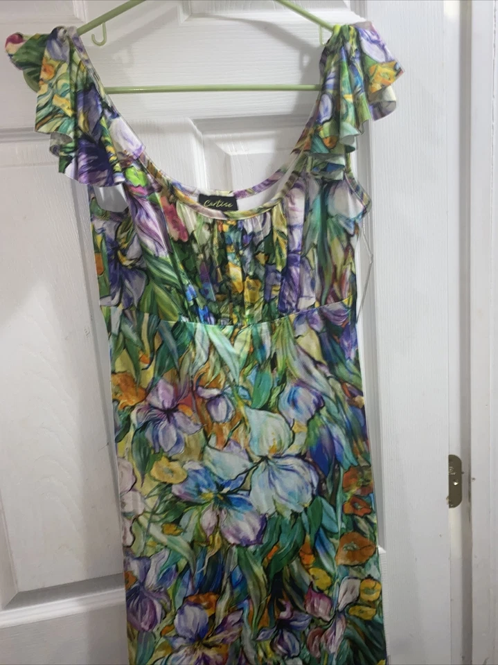 Feminino Tamanho 4, Designer Cartise, Vestido Vintage Floral Verão, Novo em Folha Com Etiquetas - Imagem 2 de 4