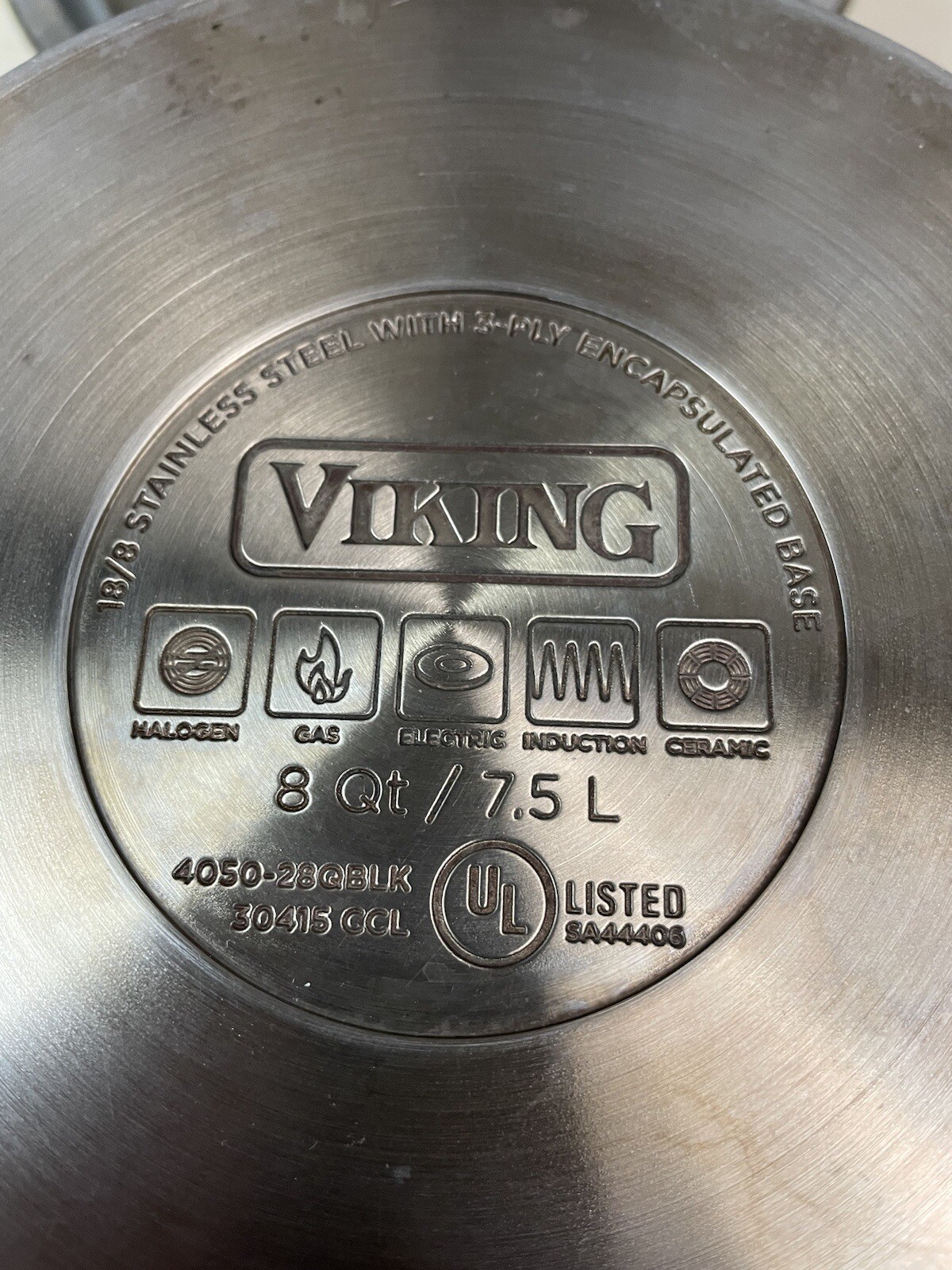 Viking 8 Quart Pressure Cooker Easy Lock Clamp Lid  3-ply Stainless Steel 7.5L