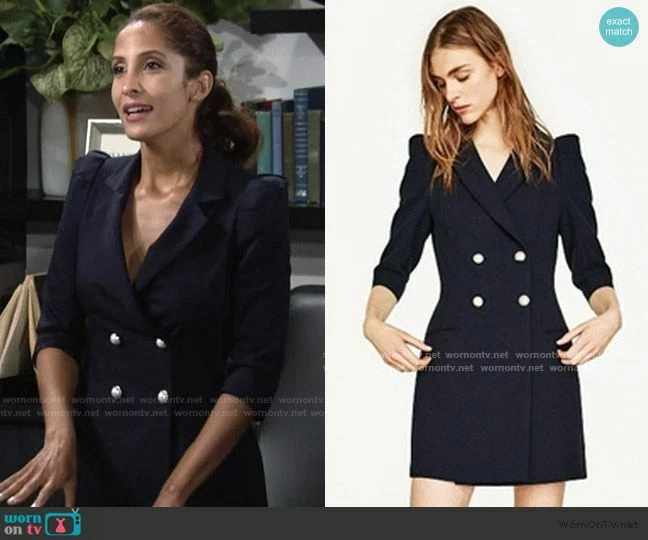 Navy blue shop coat dress
