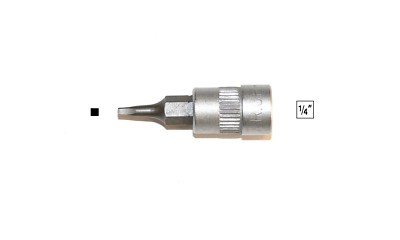 1 Bit Vierkant SQ 0, 1, 2, 3 mit Stecknuss 1/4'' , S2-Stahl , Vierkantbit