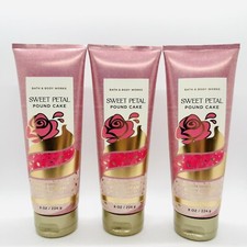 3/Bath  Body Works SWEET PETAL POUND CAKE Ultimate Hydration Body Cream 8 Fl Oz