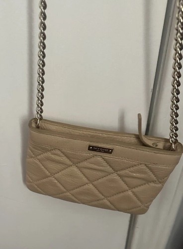 Kate spade New York Gold Suede Quilted Crossbody Small 7” X 4 3/4” - Picture 2 of 4
