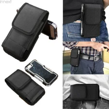 For iPhone 11 12 13 14 15 16 Pro Max Large Pouch Holster Belt  Phone Case Cover