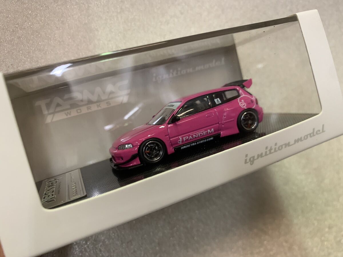 Tarmac Ignition Model Honda Civic EG6 SiR Pandem Pink 1:64 1 Tarmac Ignition Model Honda Civic EG6 SiR Pandem Pink 1:64 1