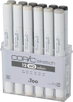 Copic Sketch Marker Set - 12 Stifte - warme Grautöne