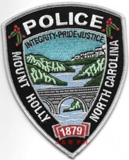 Mount Holly - 1879, North Carolina (4" x 5" size) shoulder police patch (fire)