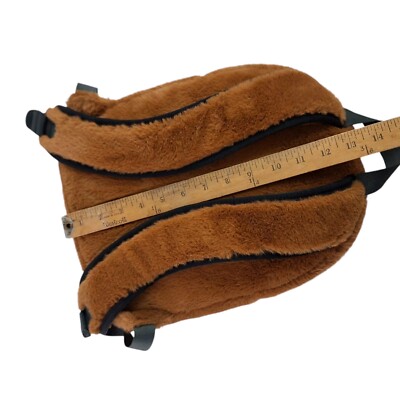 Kavu Fuzz Cub Brown Fuzzy Teddy Small Backpack Bag 2 Pocket  display picture 1