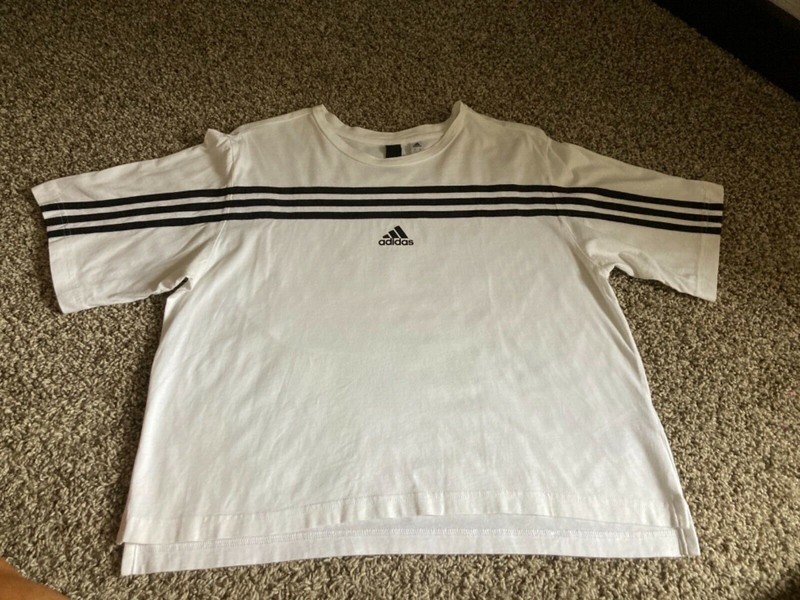 Girls Size Medium Adidas White Crop