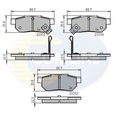 For Honda Jazz MK3 1.4 Genuine Comline Rear Brake Disc Pads Set