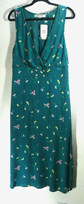 Rowa Women's Size XL Wrap Summer Floral Sleeveless Dress NWT Lined Slit