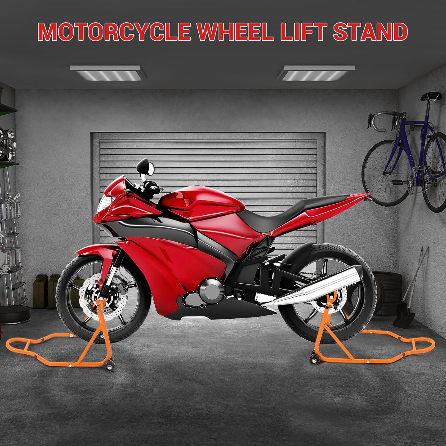 Motorcycle Front & Rear Stand Lift 850 lbs Spoo lift Paddock Swingarm Arm