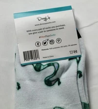 DivvyUp Women's The Custom Drawing Green Eel Socks RM7 White One Size NWT 