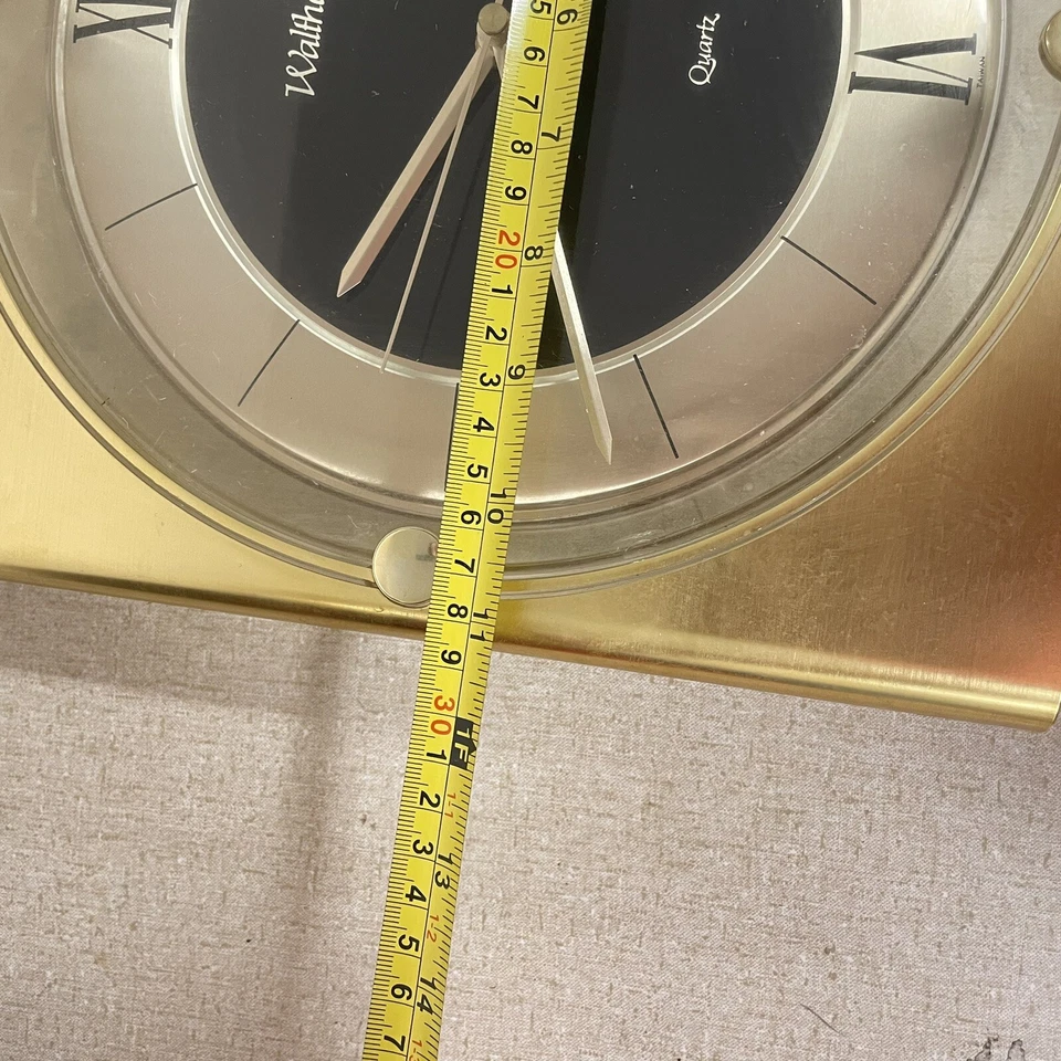 Reloj Cuadrado MCM VINTAGE Waltham Cuarzo Pared 11" Dorado Transparente Art Deco - LM Foto 2 de 4