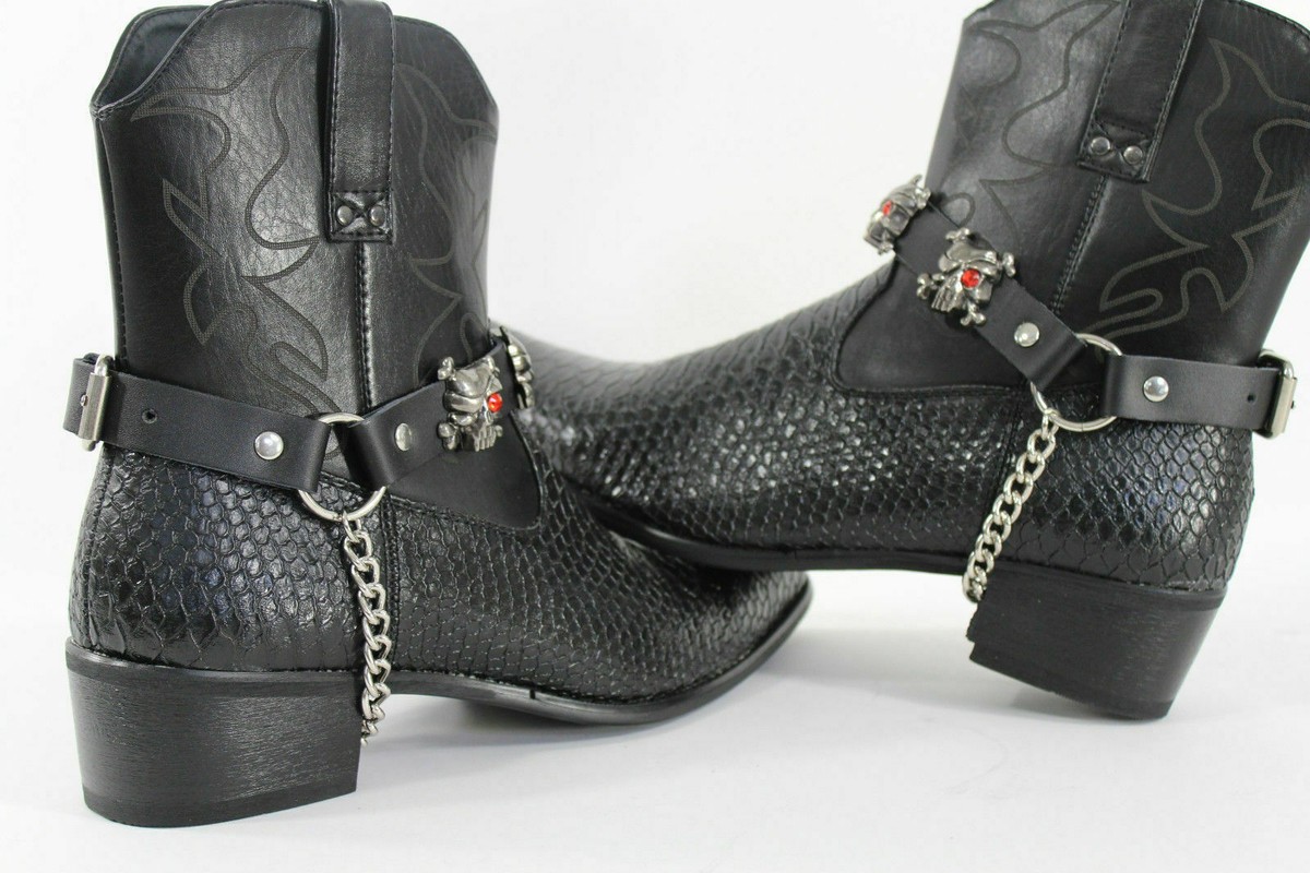 Western Biker Ankle Boot Chain Zip Vegan Friendly Size 42 UK 9 Men 11 Women Vegan Women main image 3