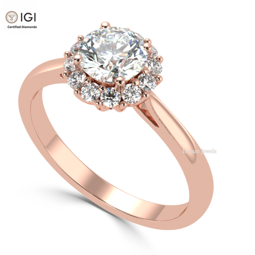 Solitaire Lab Grown Diamond Women's Engagement Wedding Ring in 14kt Gold, Gift - Picture 10 of 12