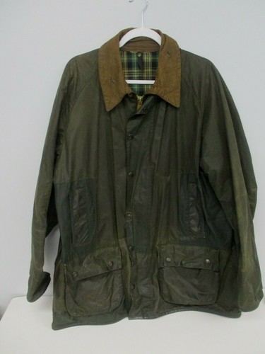 WAXED OLIVE CORDUROY COLLAR JACKET SIZE 