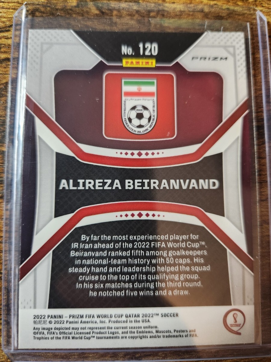 2022 Panini Prizm World Cup Alireza Beiranvand Green Wave Prizm