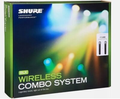 NEW Shure BLX288/PG58 Handheld Wireless Microphone System Come with2 Microphone