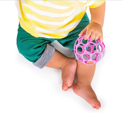 Bright Starts Oball Rattle Easy-Grasp Toy - Pink, Ages Newborn - 1 Count (Pack o - Picture 4 of 5