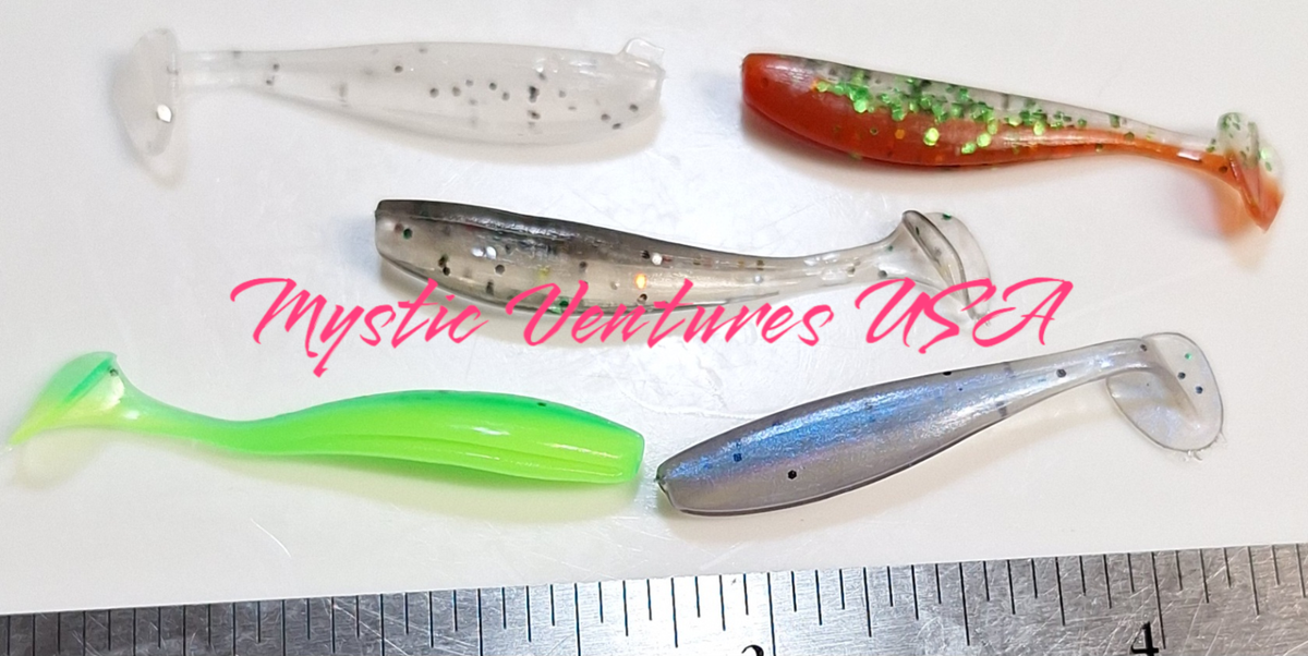 Panfish Paddle Tail Shad Soft Plastic Swim Baits 50ct BULK YOU PICK  COLOR