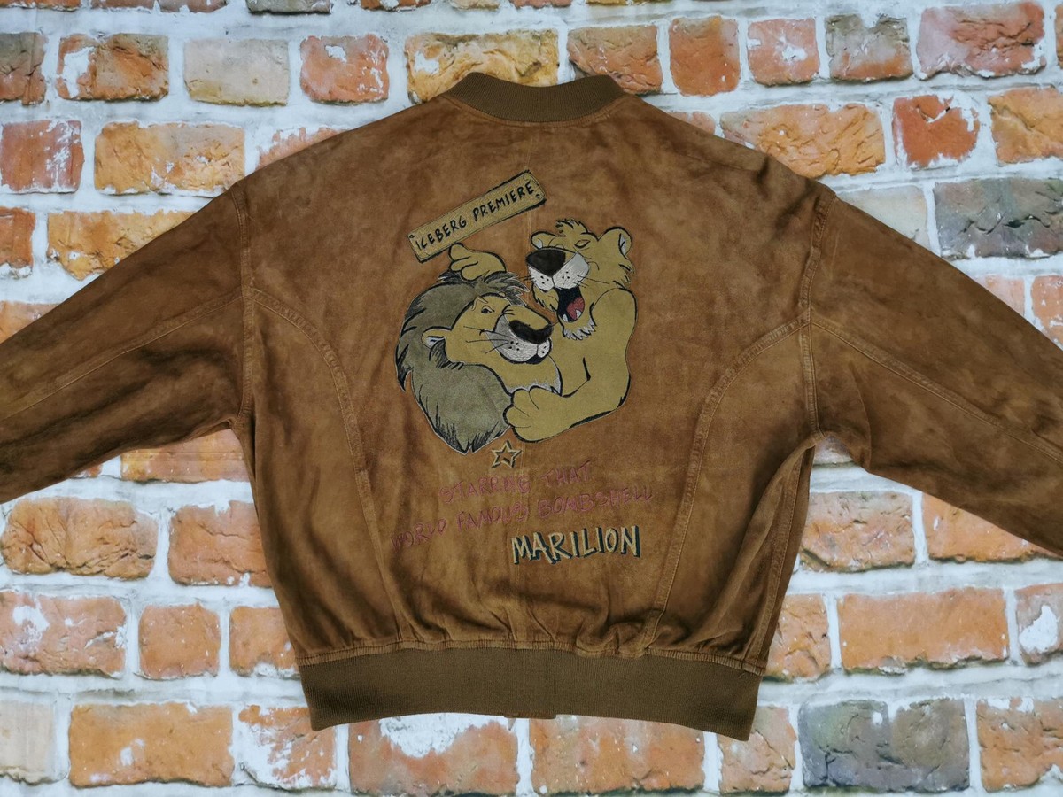 Iceberg Donna Vintage Pelle Giacca Lions Marilion Scamosciata Tg