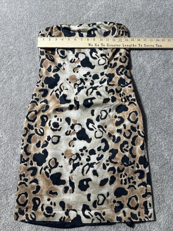 Mini Vestido The Limited Años 90 Y2K Estampado Leopardo 6 Cremallera Sin Tirantes Funda Mobwife Foto 3 de 4