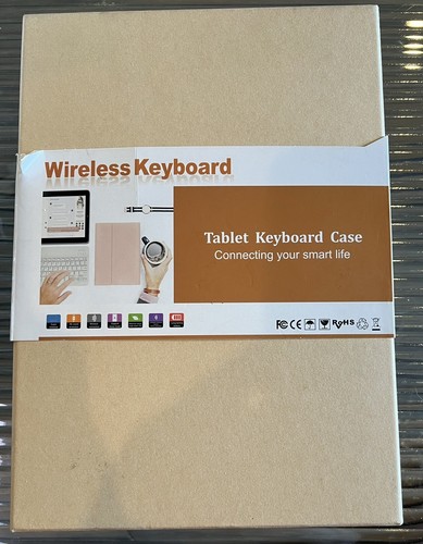 Wireless Keyboard for Tablet 10in Navy Blue Faux Leather - Picture 15 of 16