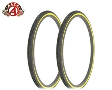 ALTALINE 24" x 1-3/8" MTB BLACK GUM WALL CROSS RANGER TREAD (2) Tires