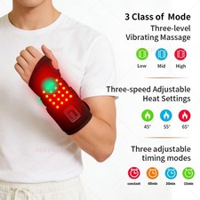 Red Light Heated Wrist Massage Pad Cordless Wrist Heating Wrap for Carpal Tunnel
