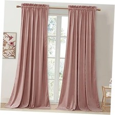 Pink Velvet Curtains for 52"W x 84"L Pack of 2 Pink Series - Dusty Pink
