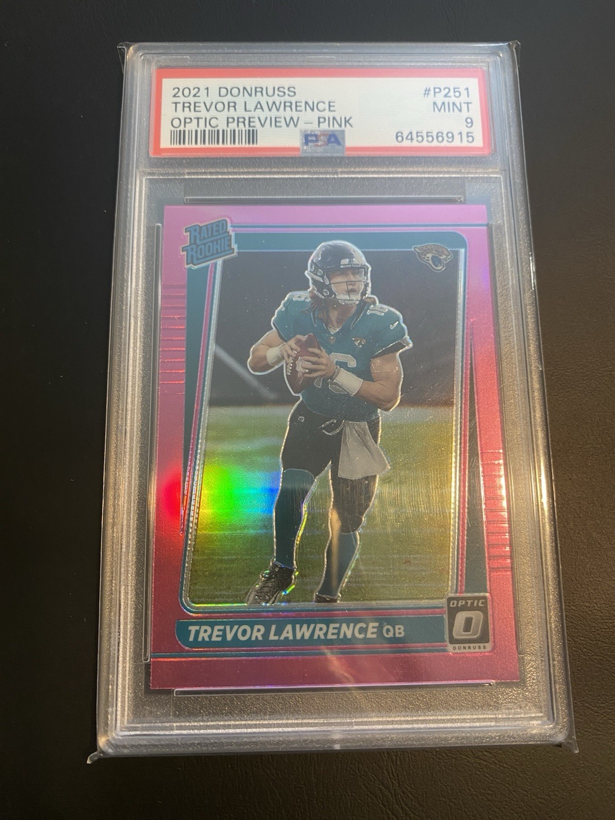 Trevor Lawrence 2021 Donruss Optic - Rated Rookie #P-251 Preview Pink PSA 9 Mint