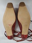 Miista London Red Slip-On Kitten Heels W/ Pearl Embellished Ankle Wraps Size 39 — photo 8