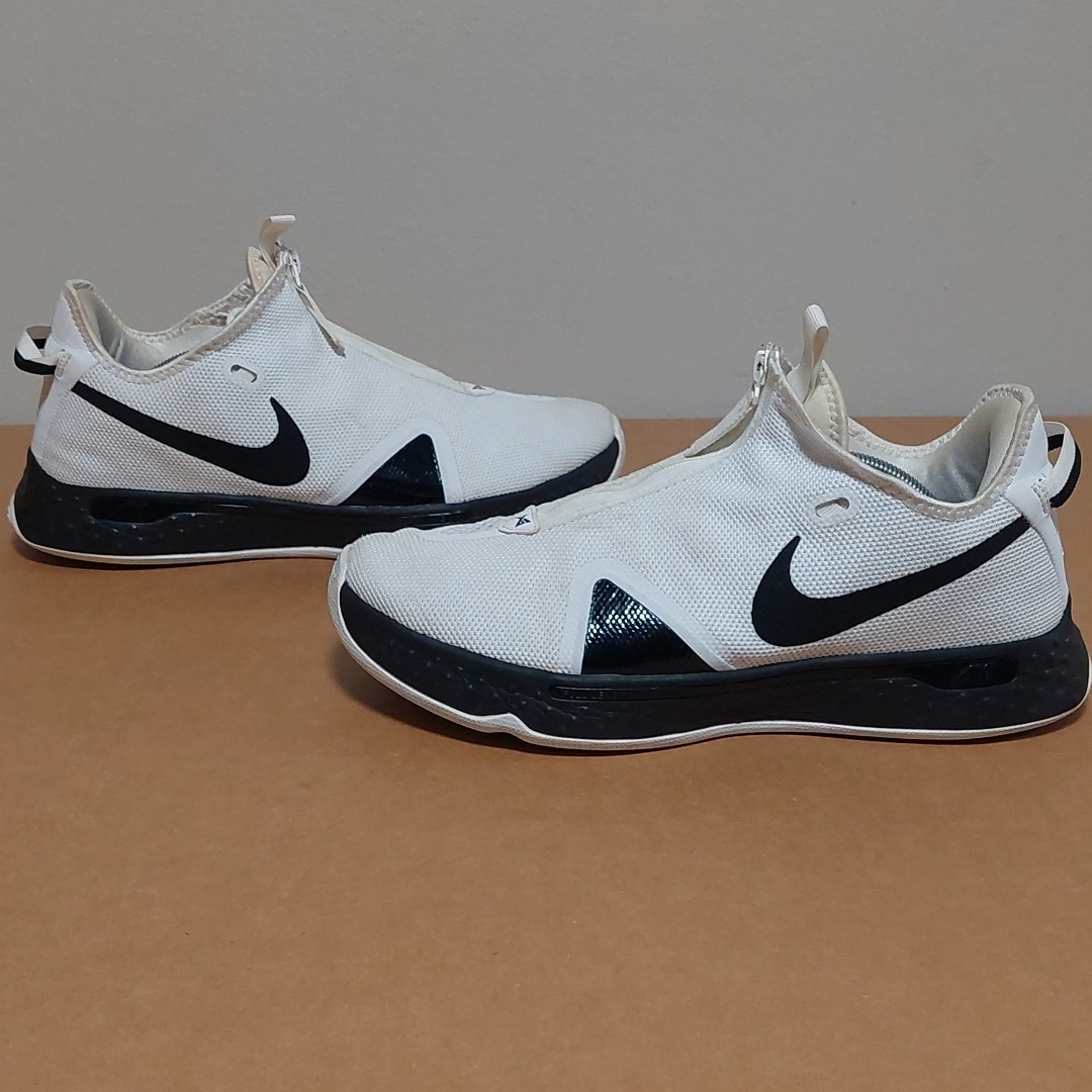 NIKE PG 4 TB PAUL GEORGE BASKETBALL SHOES WHITE BLACK CW4134-101 Men’s SIZE 13