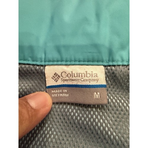 Columbia Giacca Donna Teal Switchback II Impermeabile Full Zip Cappuccio Nascosto M RL2149 - Foto 6 di 11