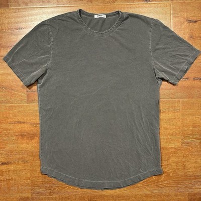 Buck Mason T Shirt Mens L Gray Acid Wash Cotton USA Made Retro City Basic Alt