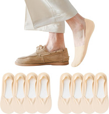 4 Pack Mens No Show Socks Thin Non Slip Low Cut Liner Socks Invisible for Flats