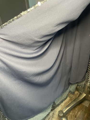 Dessy Collection Women’s Silver Sequin Gown Maxi Dress Front Slit Cowl Back - Picture 7 of 9