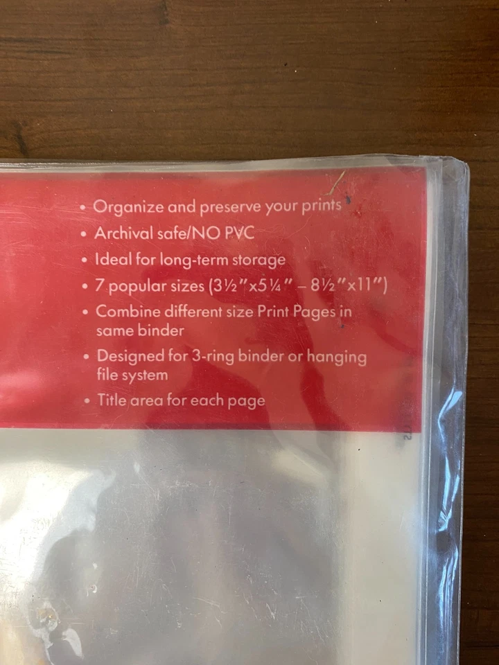 Print File 45-8P Archival Print Preservers 4x5 4 quad 3-hole 25 Sheets New Open - Image 2 of 4