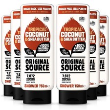 6x Original Source Tropical Coconut & Shea Butter Shower Gel 750ml 5.60 per litre