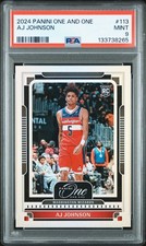 2024-25 Panini One And One - Rookies AJ Johnson #113 /75 PSA 9 MINT POP 1