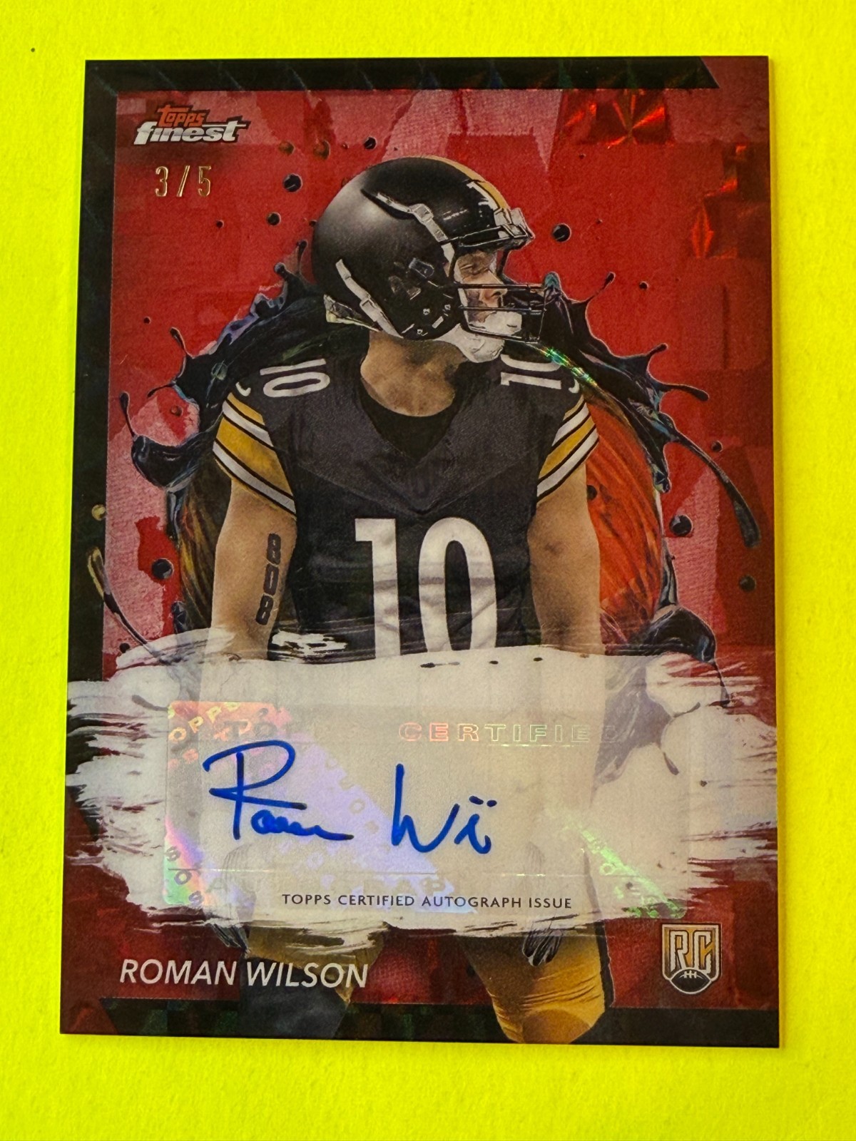 Roman Wilson Topps Finest Rookie Finest Autographs #RFARW Red Geometric