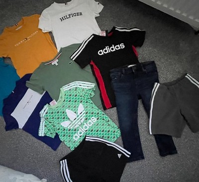 Jungen Designer T Shirt Jeans Shorts Paket Hilfiger Lacoste Adidas 