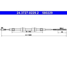 Seilzug Feststellbremse ATE 24.3727-0229.2 für BMW Z3 Roadster