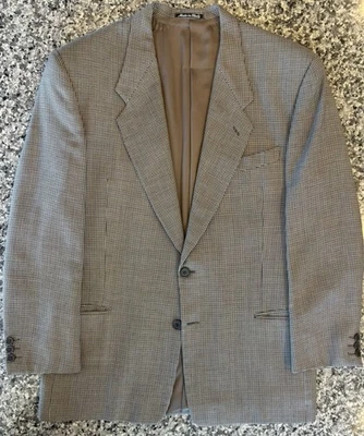 Giorgio Armani Le Collezioni Wool Houndstooth 2-Button Blazer 42L Italy