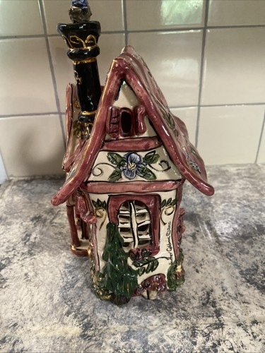 Blue Sky Clayworks, Heather Goldminc, Vintage 2000 “Cozy Corner” Tea Light House - Picture 6 of 15