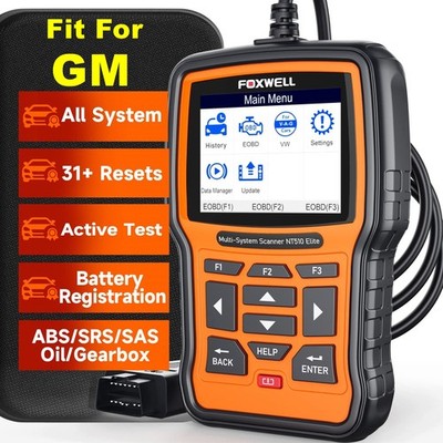 Foxwell NT510 Elite Bidirectional OBD2 Scanner Diagnostic Tool ABS SRS  For GM