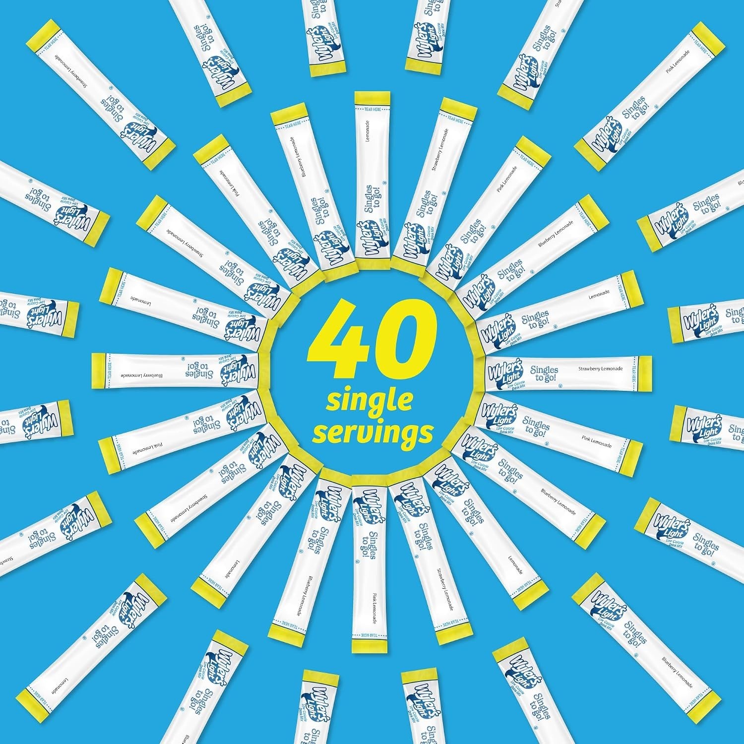 Lit Hydrations Refreshing Wyler's Light Lemonade Mix - 40 Sugar-Free Variety Pack for ...